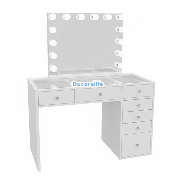 Kylie White Vanity with LED Mirror Kit