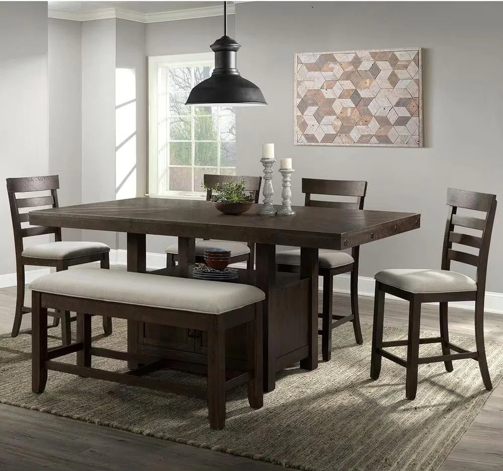 Juego de comedor Colorado de 7 piezas de altura de mostrador