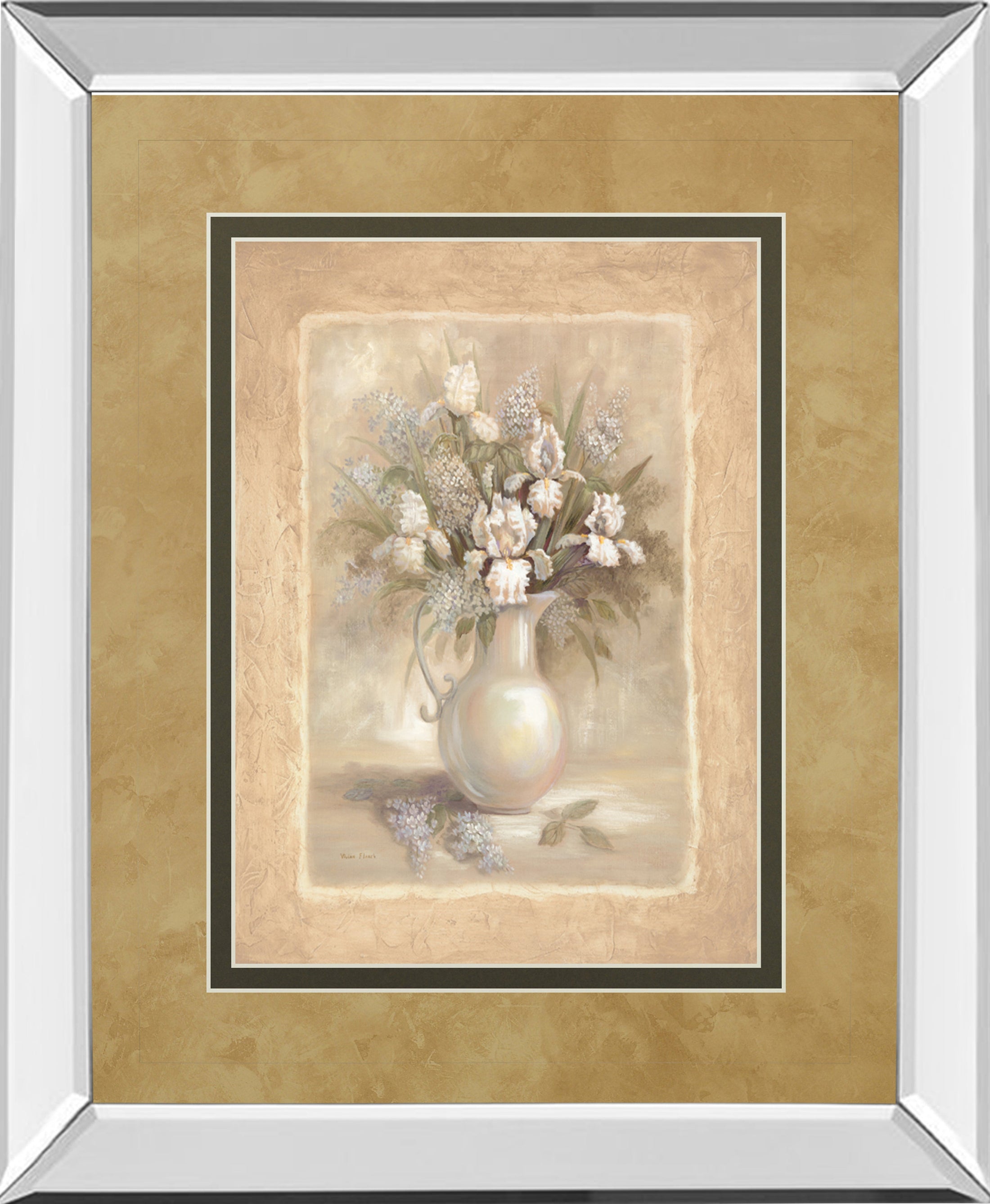 Mirrored Frame White Bounty I By Vivian Flasch