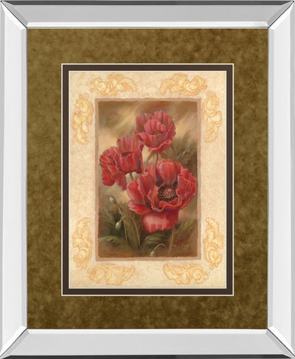 Mirrored Frame Daphne'S Poppies By Vivian Flasch