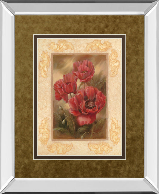 Mirrored Frame Daphne'S Poppies By Vivian Flasch