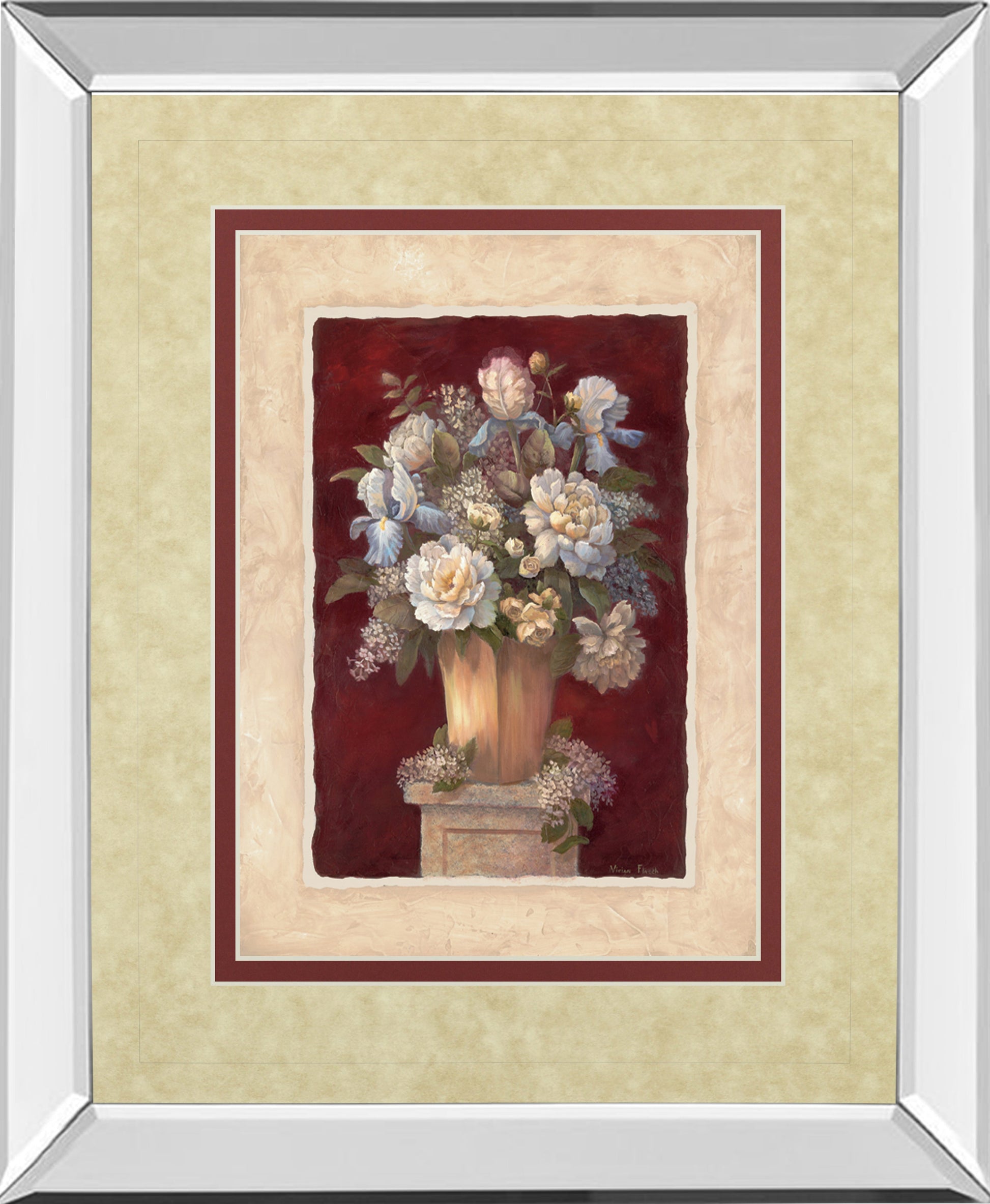 Mirrored Frame Traditional Red II By Vivian Flasch