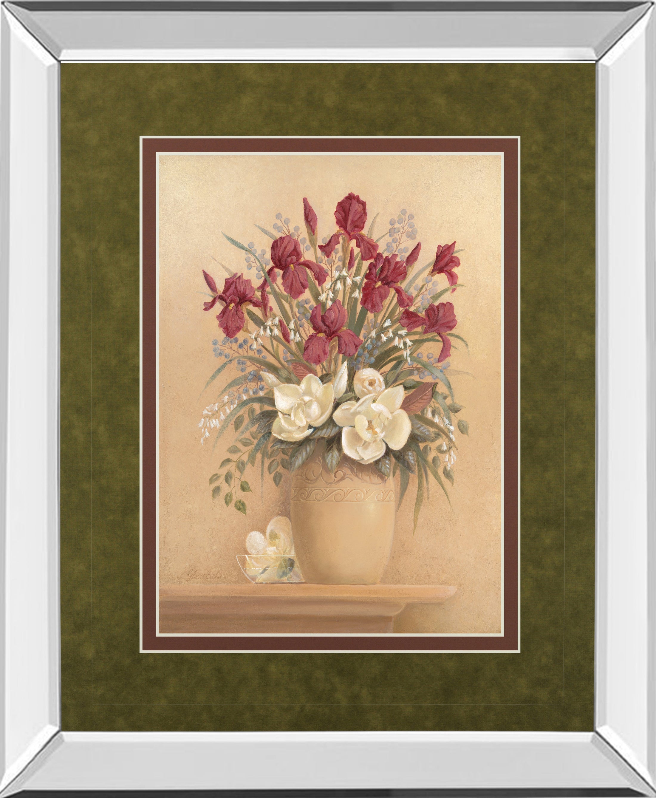 Mirrored Frame Classic Petal I By Gloria Eriksen