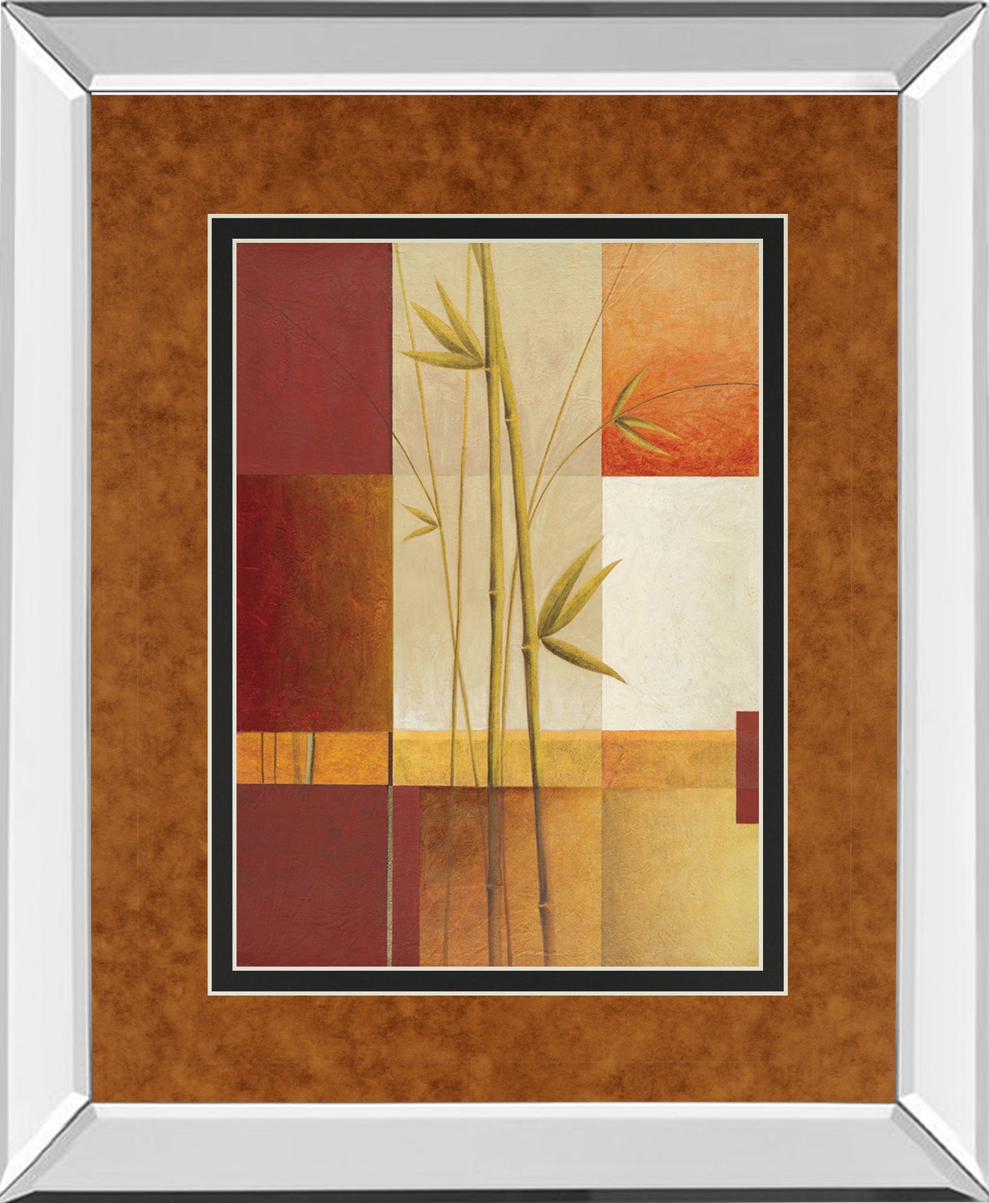 Mirrored Frame Contemporary Bamboo I By Estudio Arte