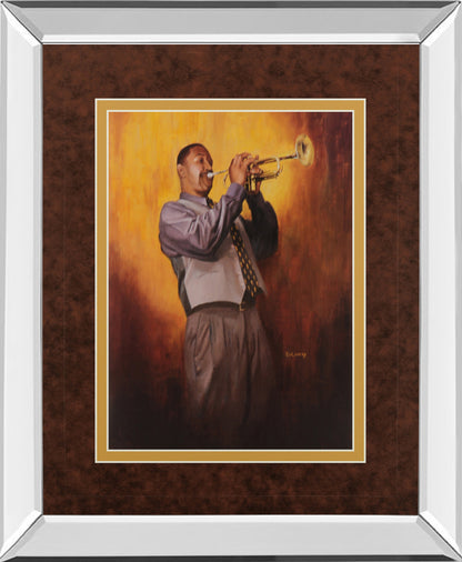 Mirrored Frame Trumpet Man By Delancy