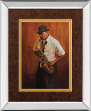Mirrored Frame Sax Man By Delancy
