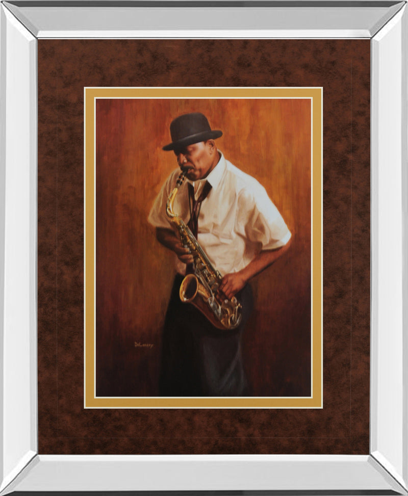 Mirrored Frame Sax Man By Delancy