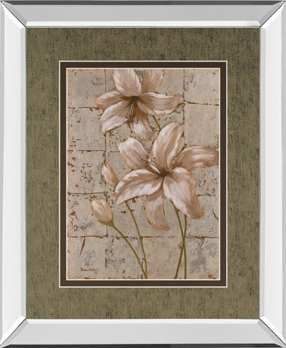 Mirrored Frame Ilies On Silver II By Vivian Flasch