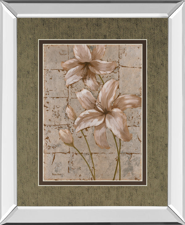 Mirrored Frame Ilies On Silver II By Vivian Flasch