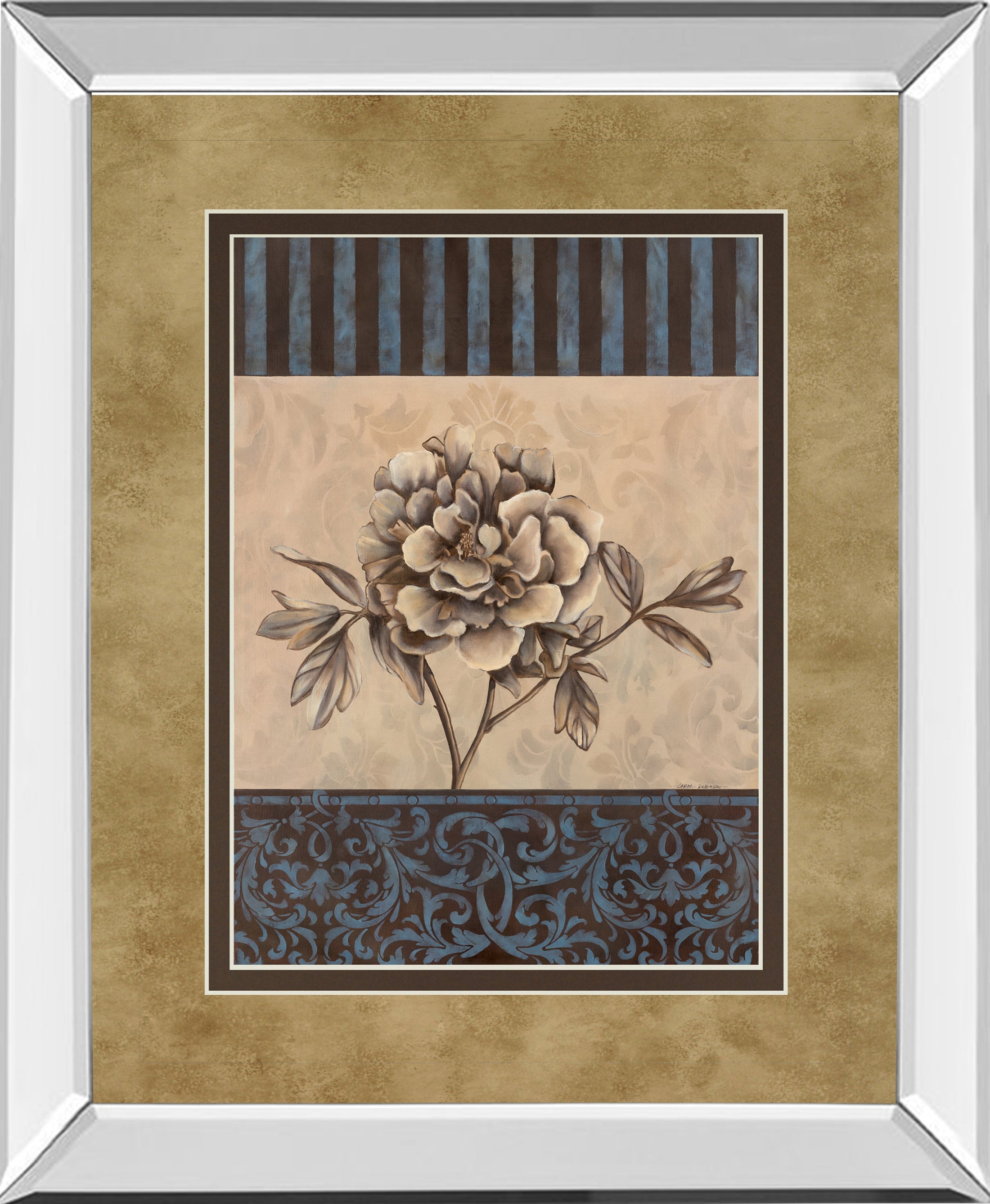 Mirrored Frame Rose Refined I By Carol Robinson