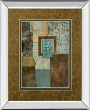 Mirrored Frame Petites Fleurs Sur Le Bleu II By Norm Olson