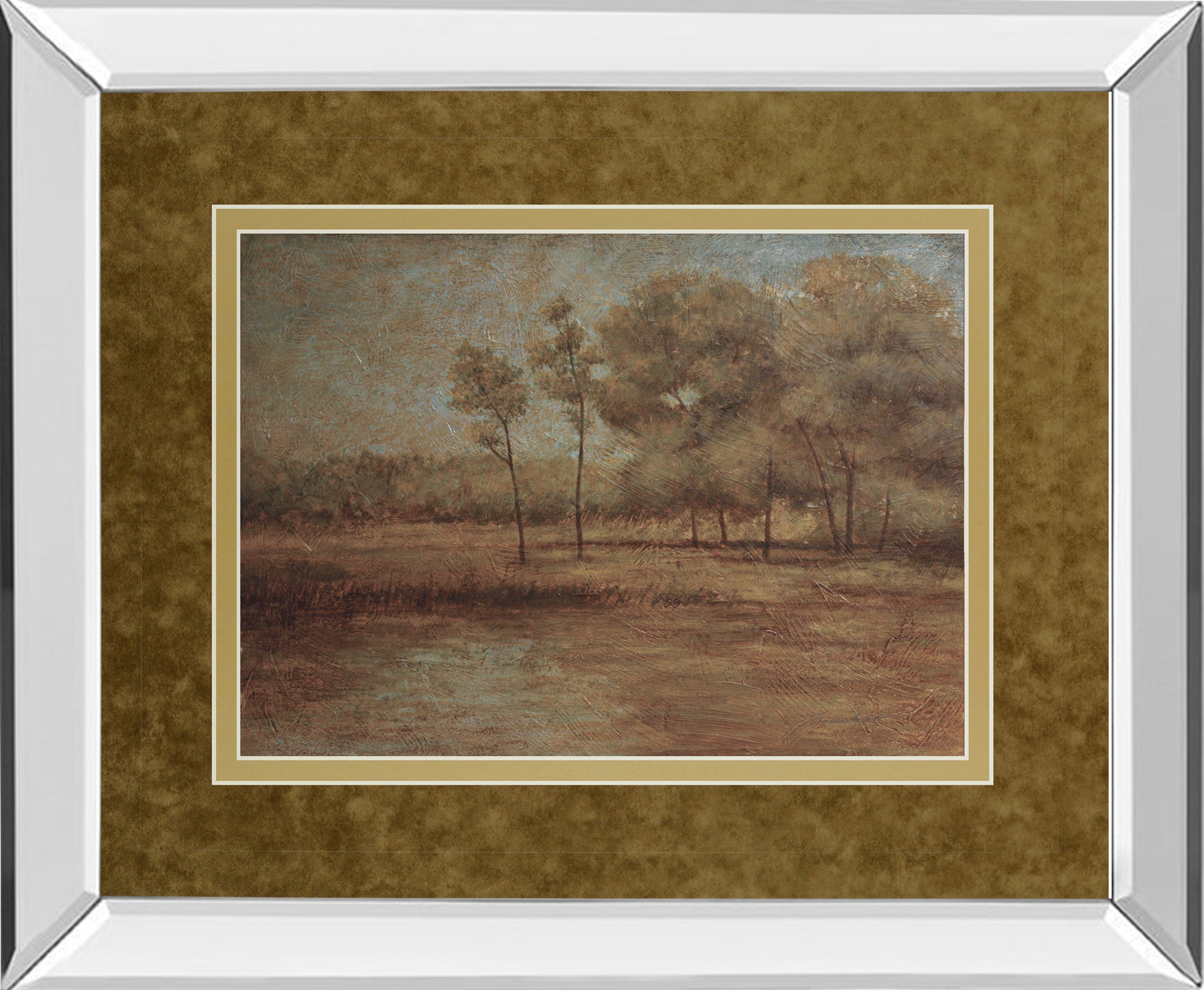 Mirrored Frame Woodland Solitude By Veronica Faust