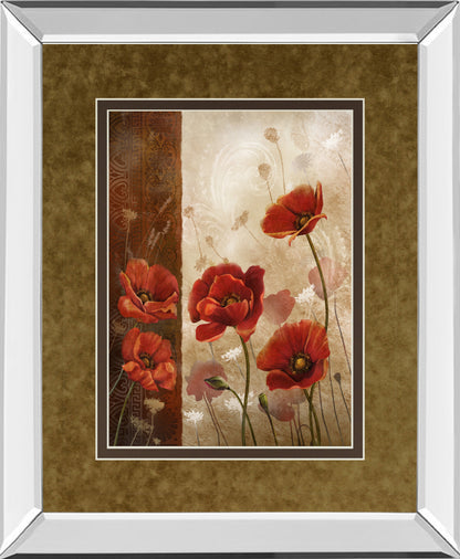 Mirrored Frame Wild Poppies I By Conrad Knutsen