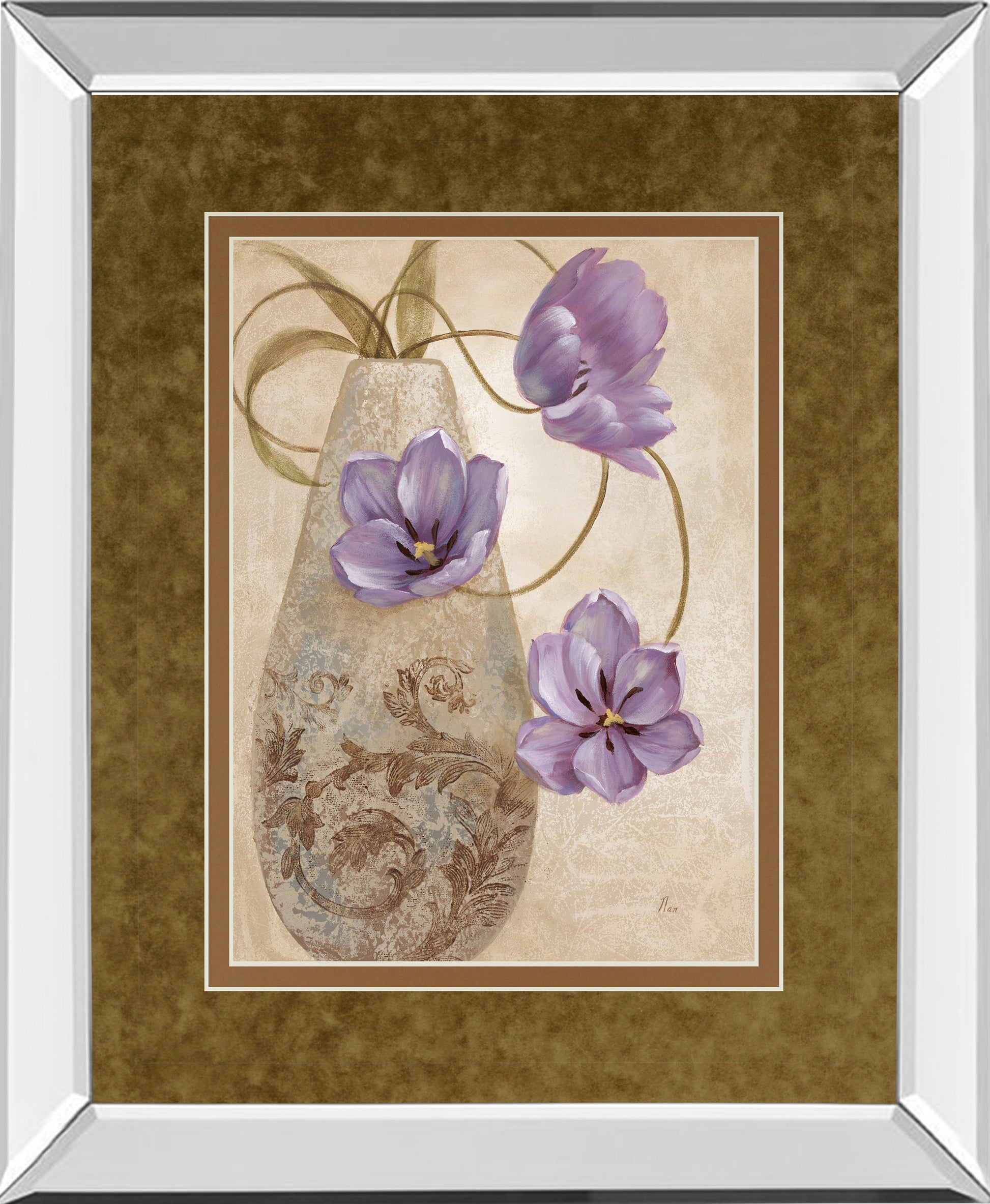 Mirrored Frame Purple Sophistication I By Nan