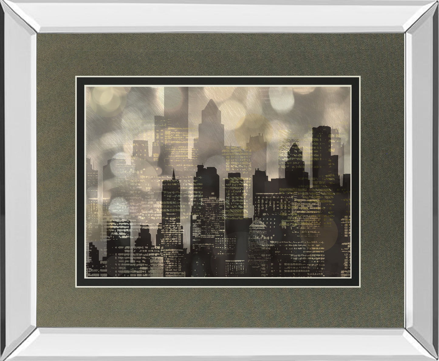 Mirrored Frame City Lights By Katrina Craven