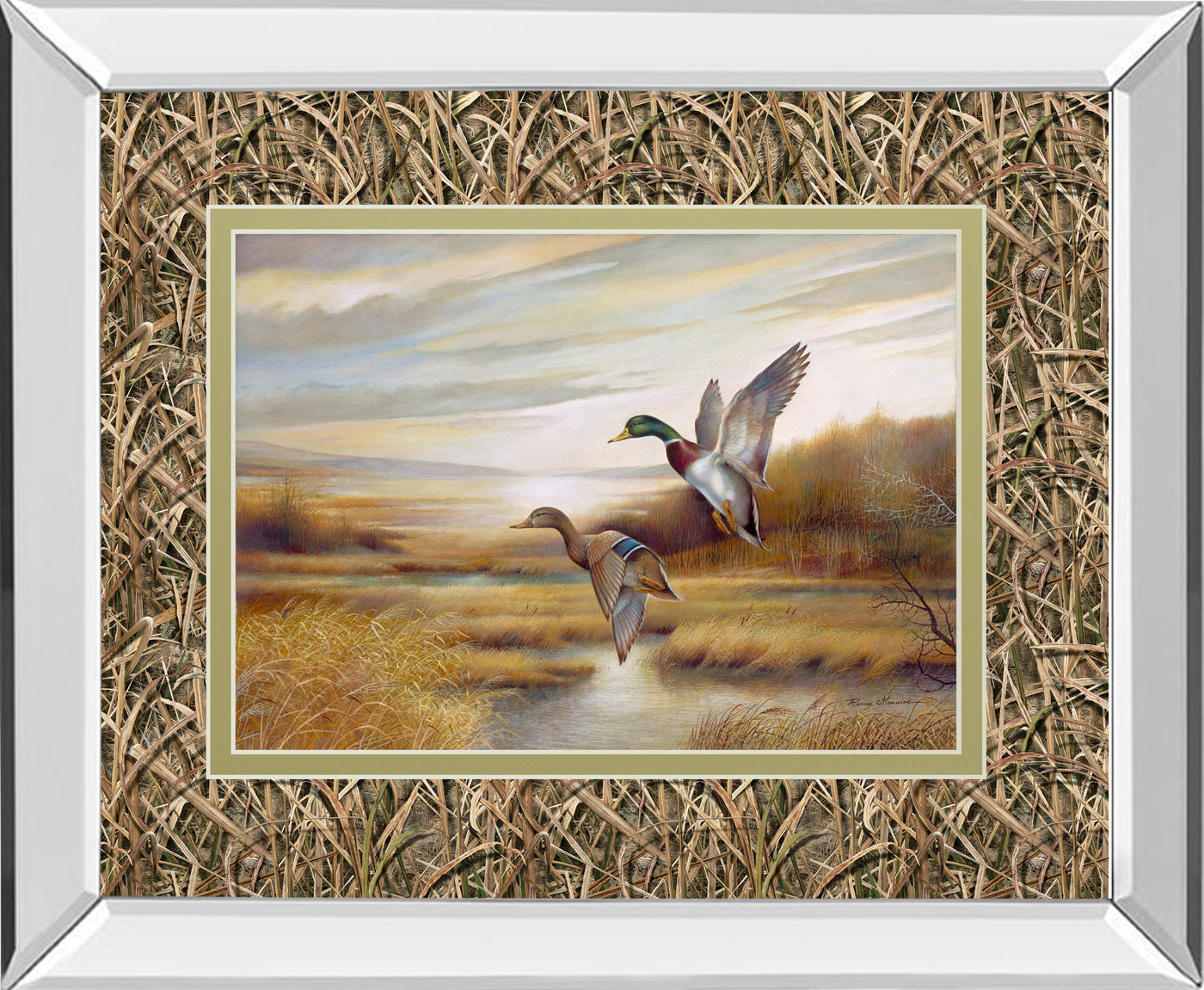 Mirrored Frame Mallards By Ruanne Manning ***Monl***