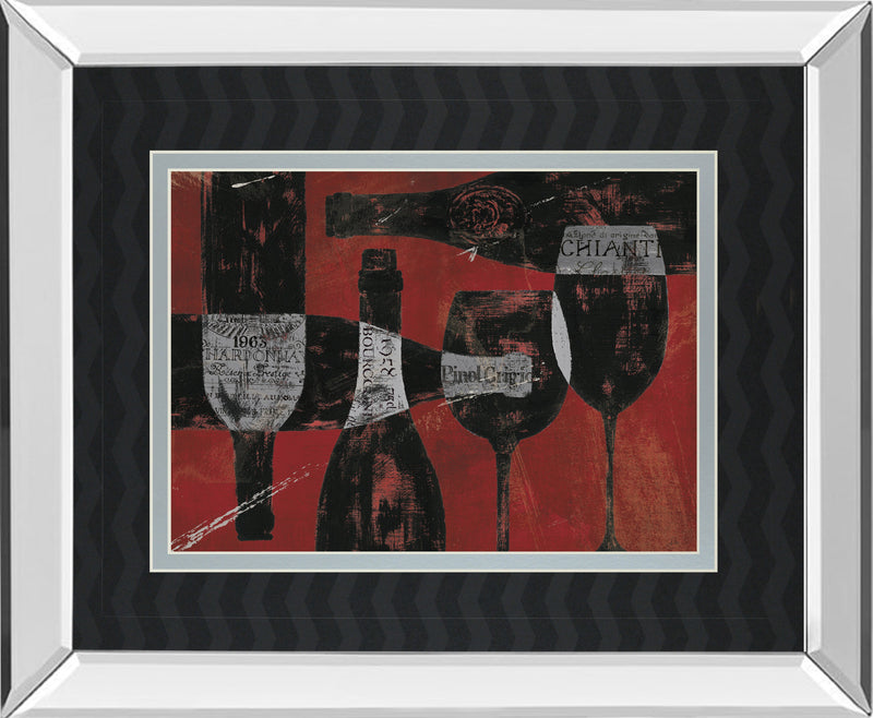 Mirrored Frame Wine Selection III By Daphane Brissonet