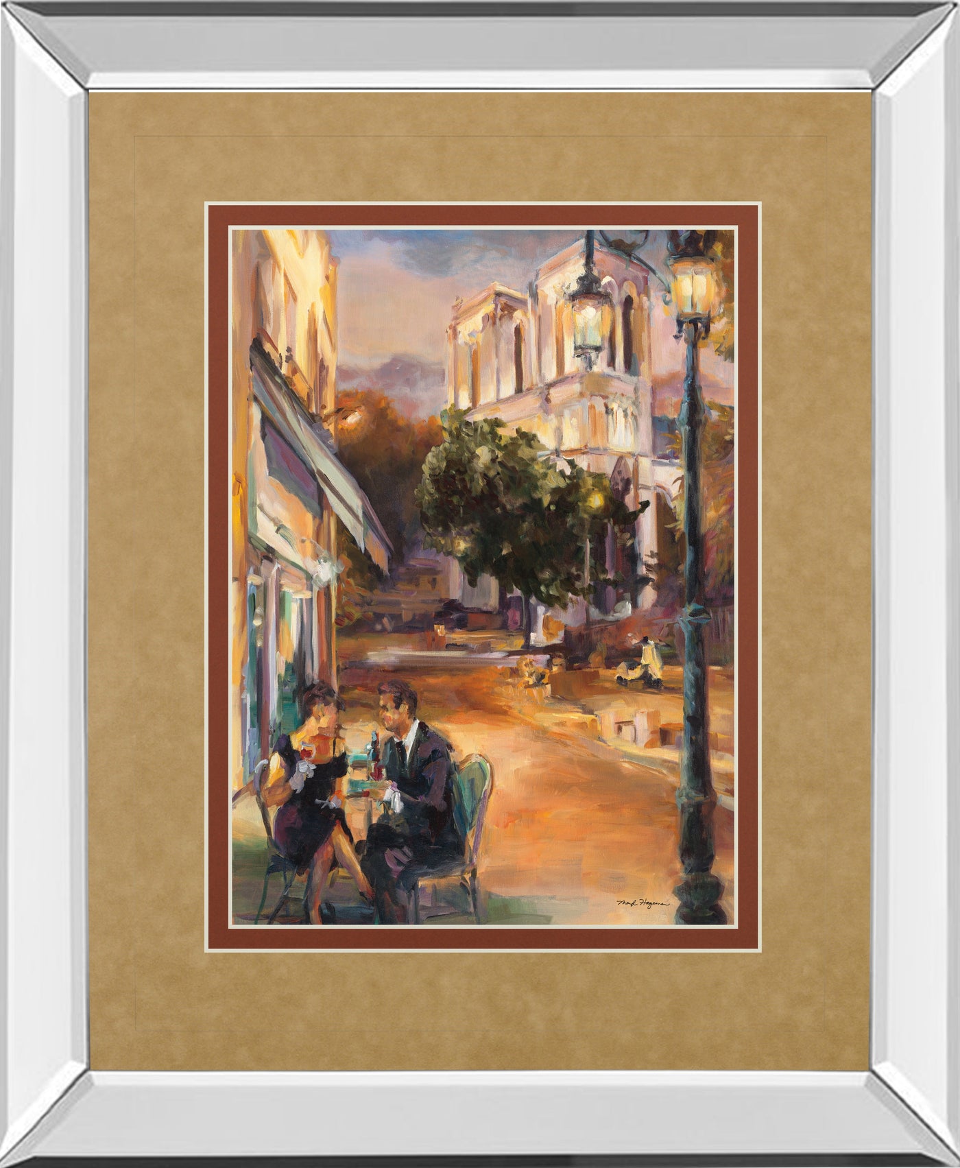 Mirrored Frame Twilight Time In Paris By Marilyn Hageman
