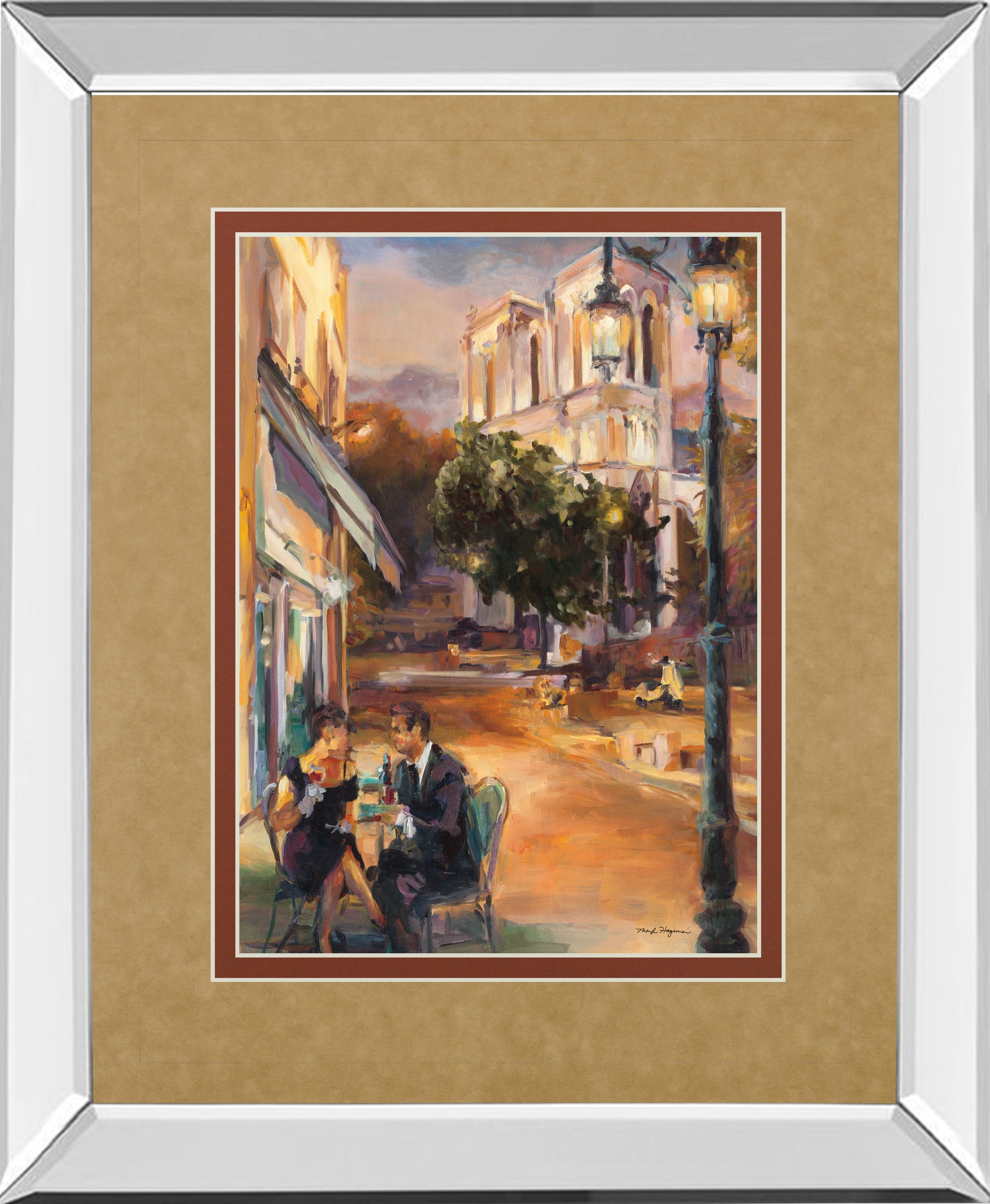 Mirrored Frame Twilight Time In Paris By Marilyn Hageman