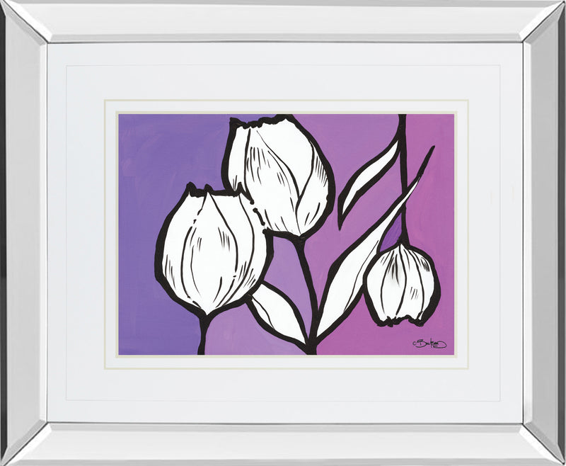 Mirrored Frame Flowers In Unity - Purple By David Bromstad