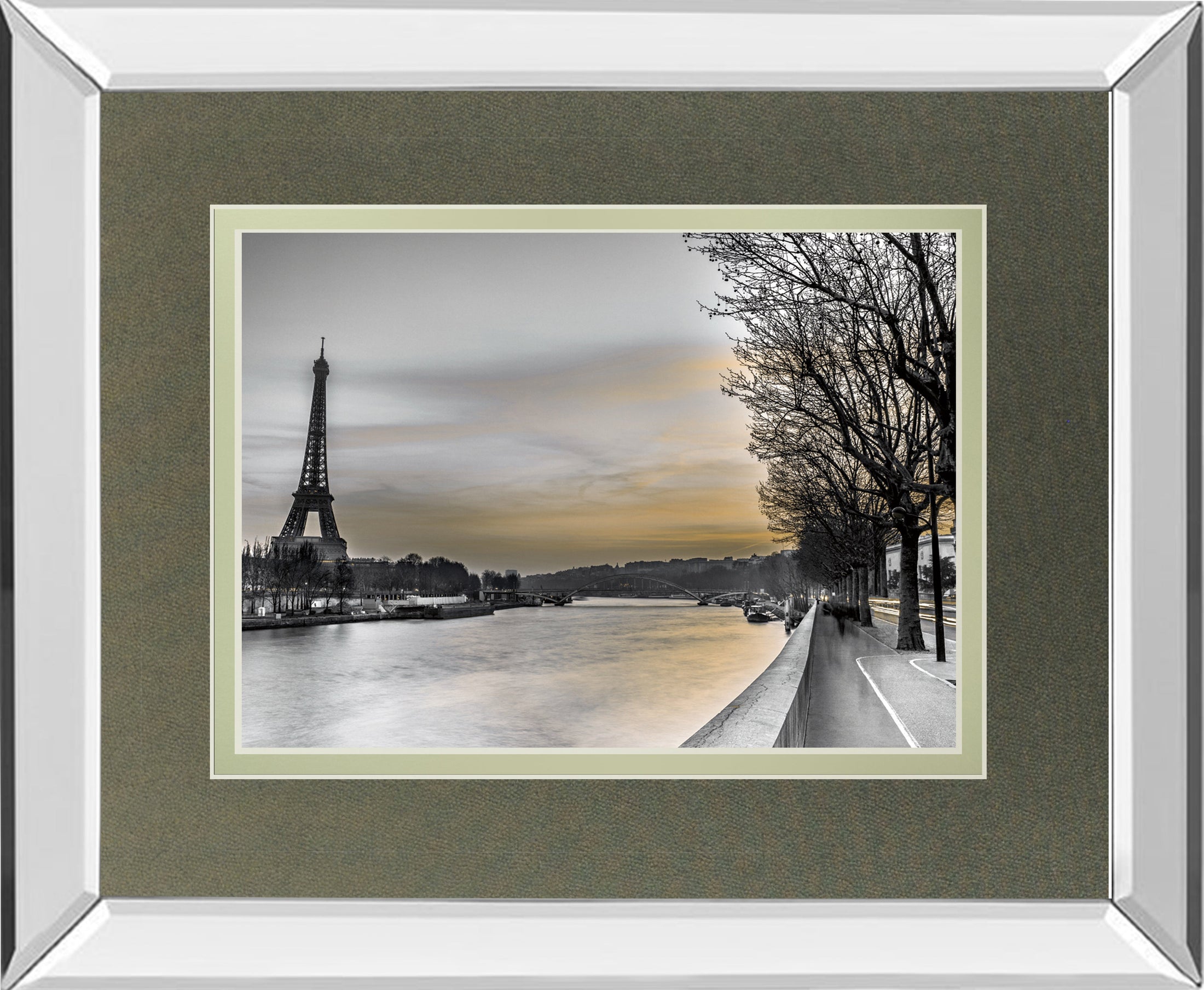 Mirrored Frame River Seine And The Eiffel Tower By Assaf Frank