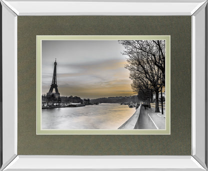 Mirrored Frame River Seine And The Eiffel Tower By Assaf Frank
