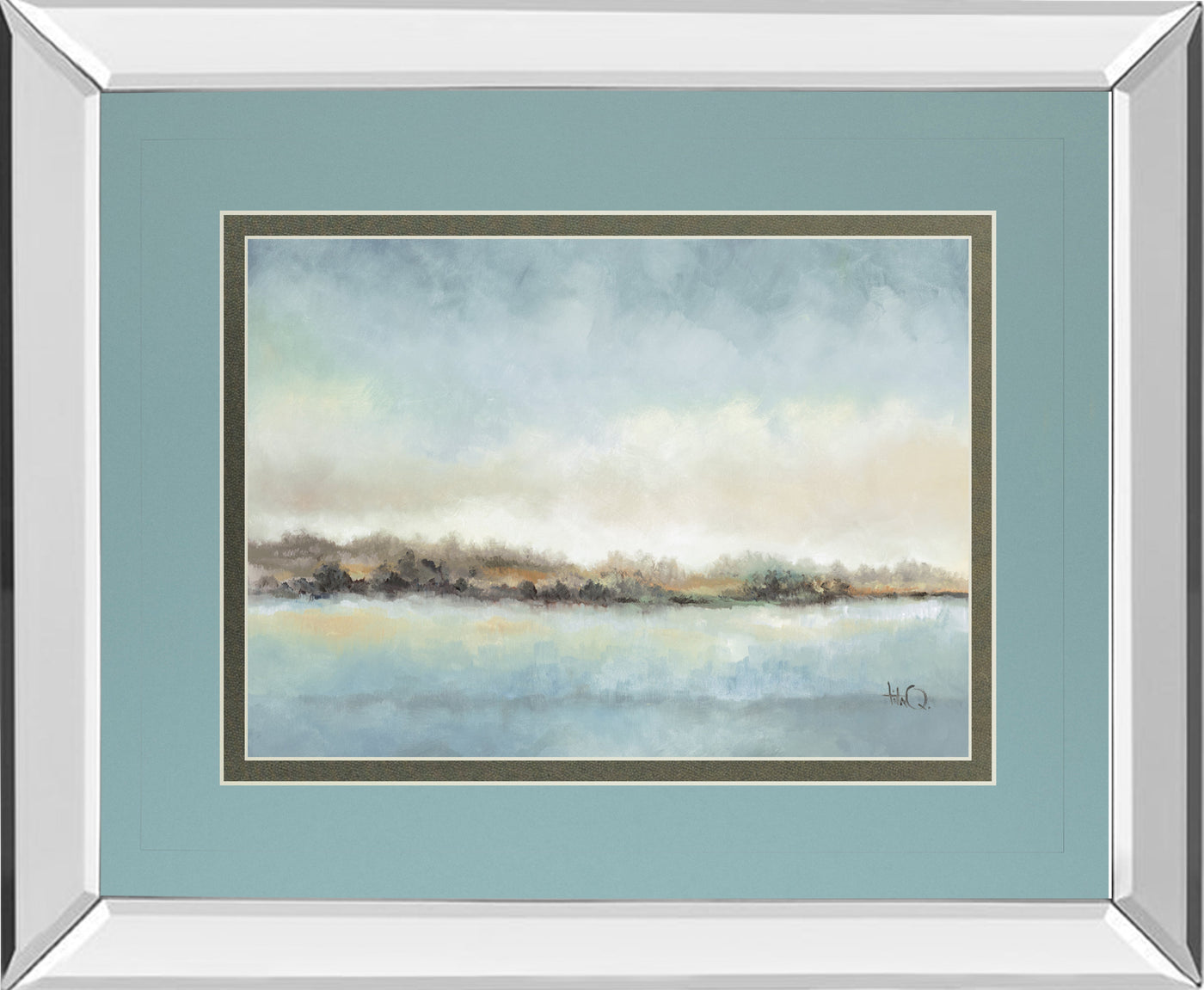 Mirrored Frame Calm Horizon By Tita Quintero