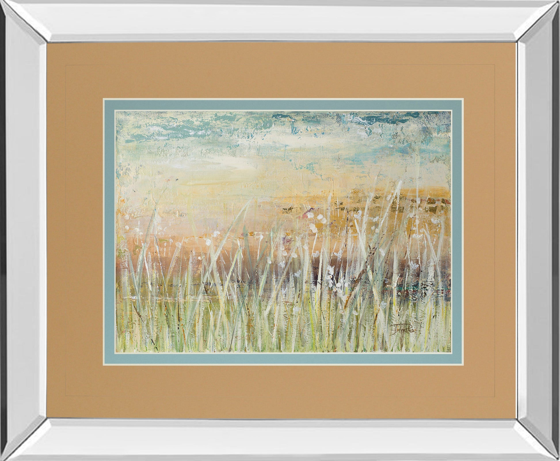 Mirrored Frame Muted Grass By Patricia Pinto