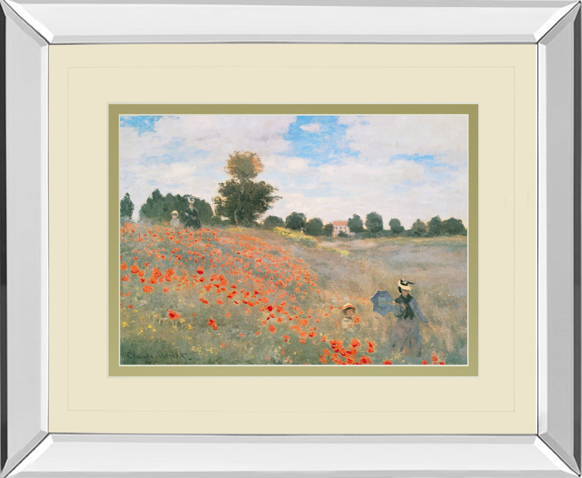 Mirrored Frame Wild Poppies, Near Argenteuil By Claude Monet