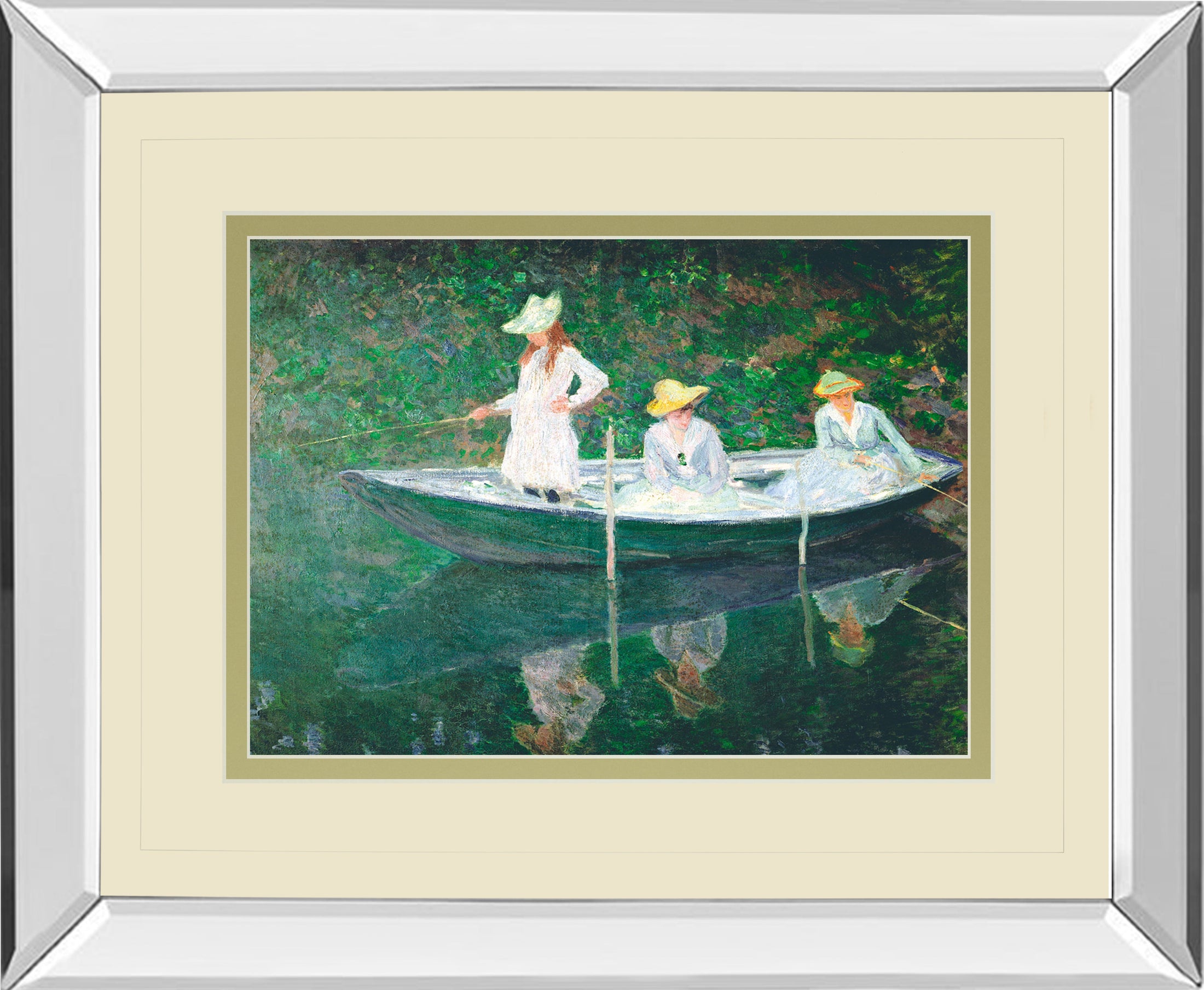 Mirrored Frame The Boat At Giverny By Claude Monet
