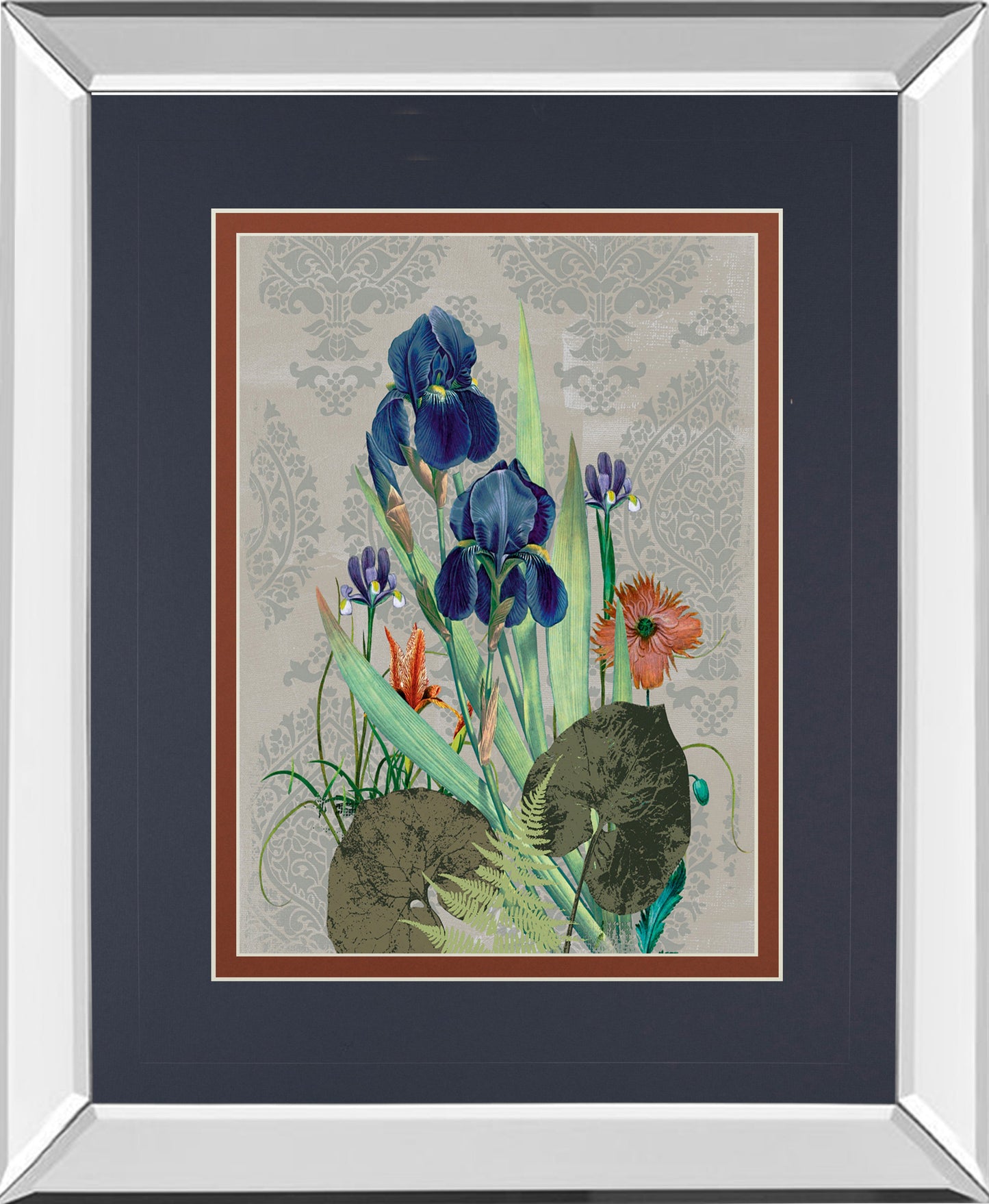 Mirrored Frame Summer Flowers I By Ken Hurd