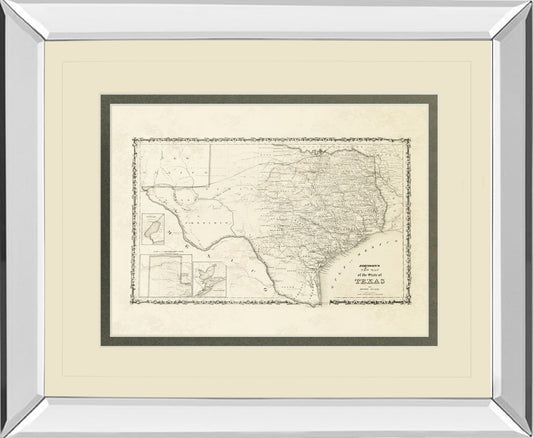 Mirrored Frame New Map Of The State Of Texas By Johnson And Wank