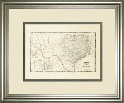 New Map Of The State Of Texas By Johnson And Wank