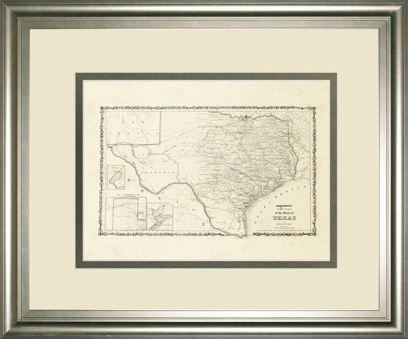 New Map Of The State Of Texas By Johnson And Wank