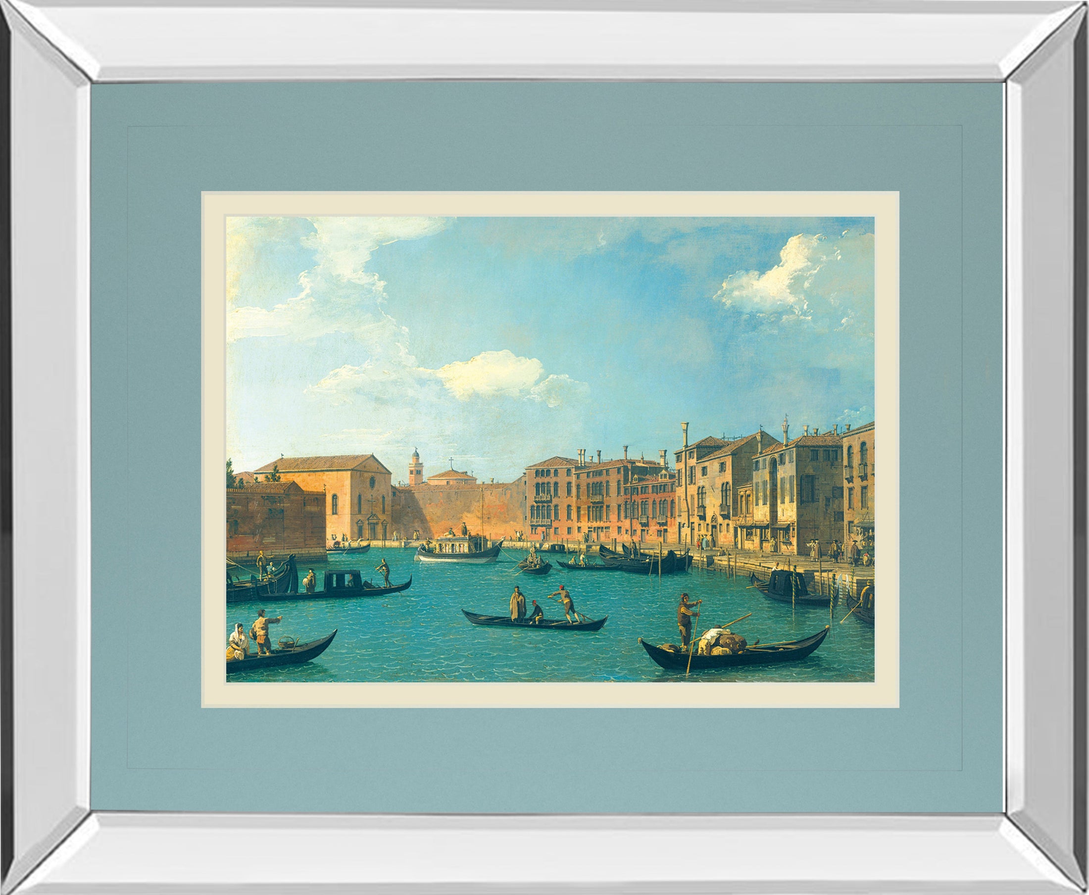 Mirrored Frame View Of The Canal Of Santa Chiara By Antonia Canaletto