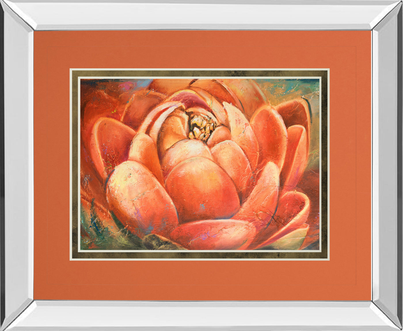 Mirrored Frame Red Lotus II By Patricia Pinto