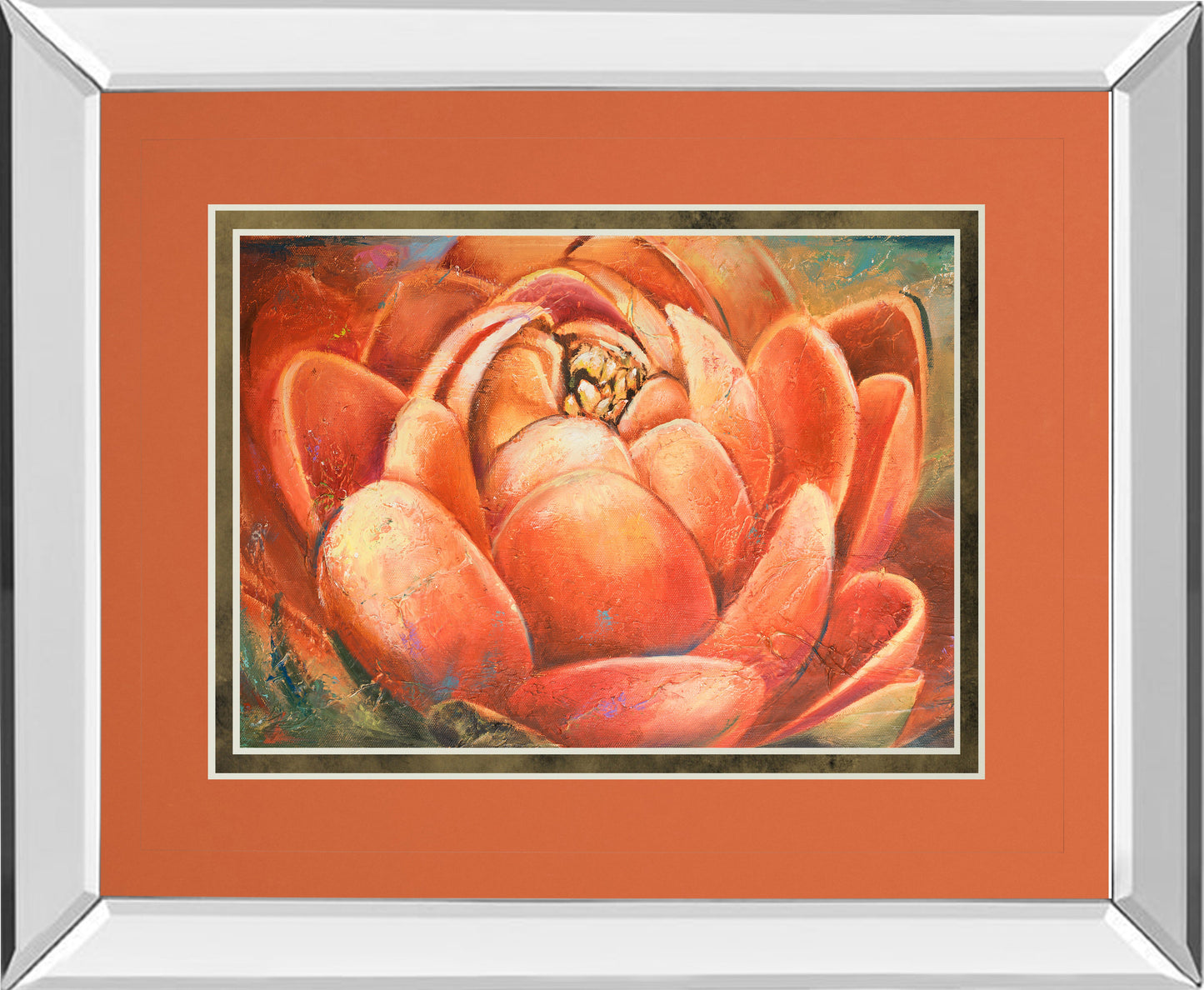 Mirrored Frame Red Lotus II By Patricia Pinto