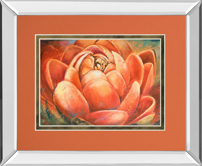 Mirrored Frame Red Lotus II By Patricia Pinto