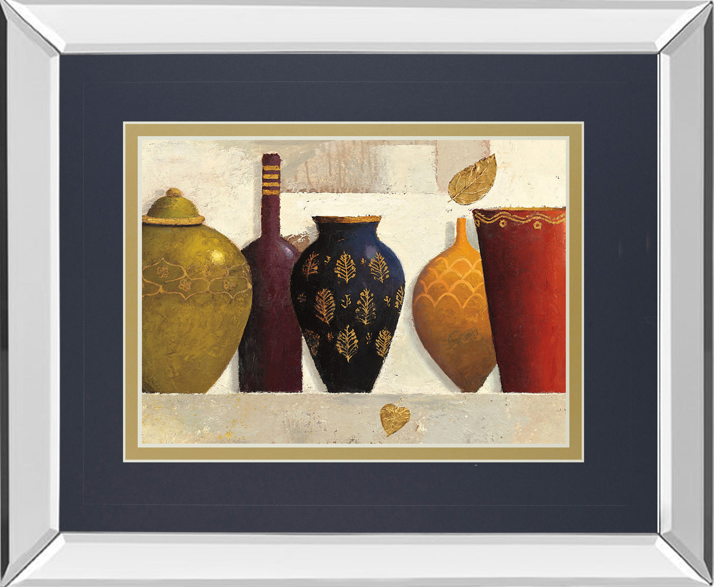 Mirrored Frame Jeweled Vessels By J. Wiens
