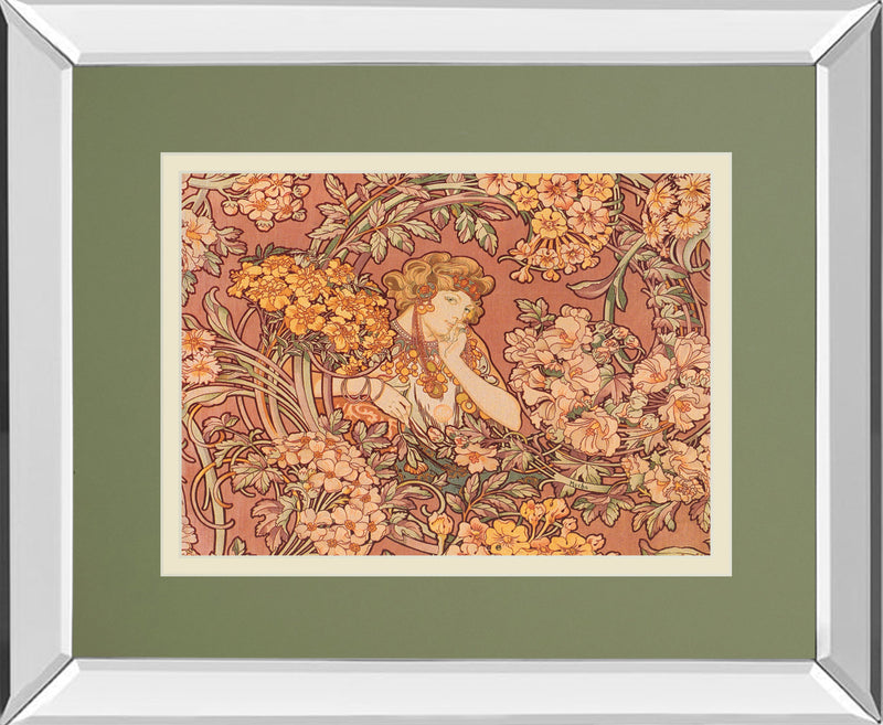 Redhead Among Flowers By Alphonse Mucha