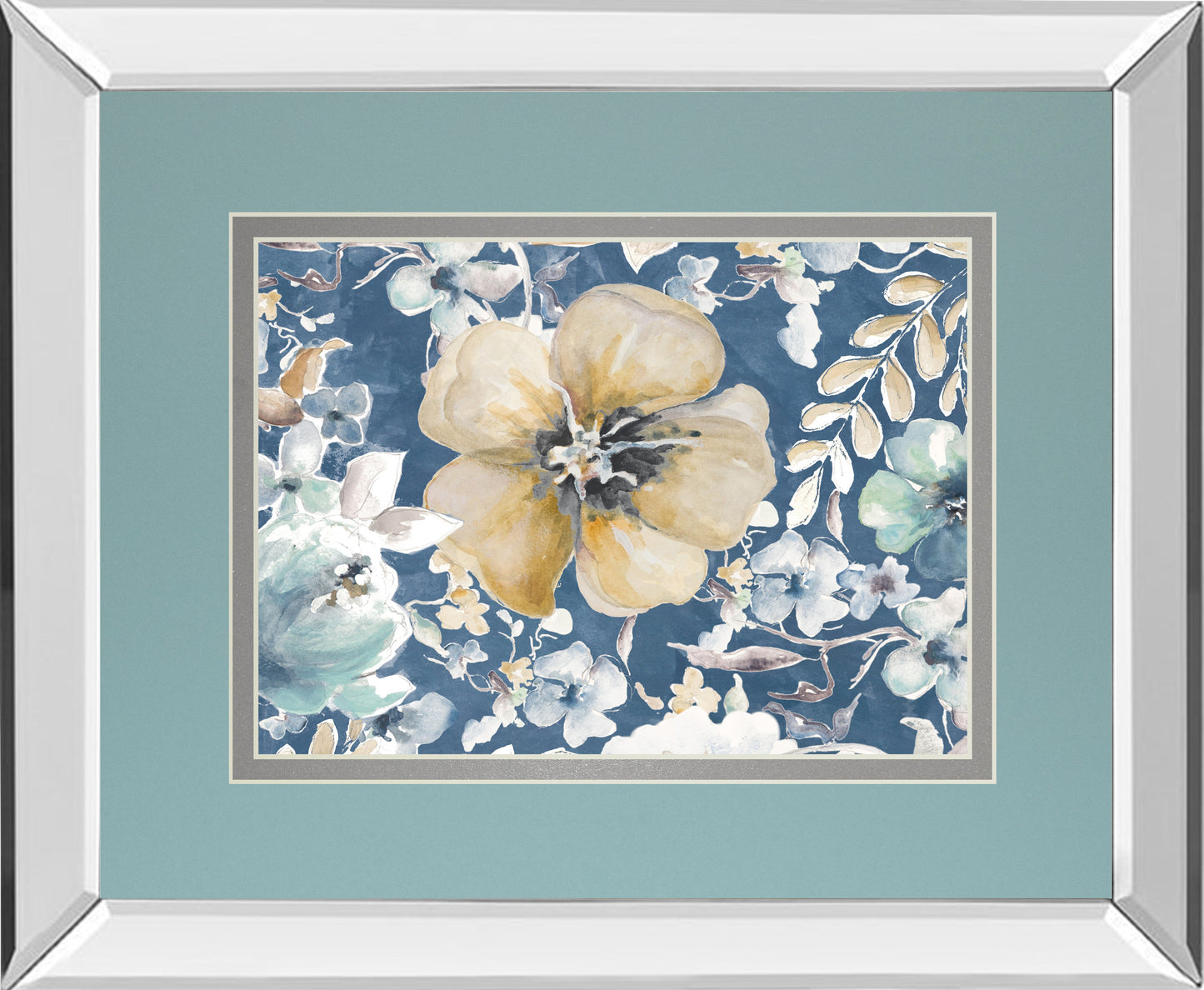 Mirrored Frame Indigo Beautiful I BY PatriciaPinto