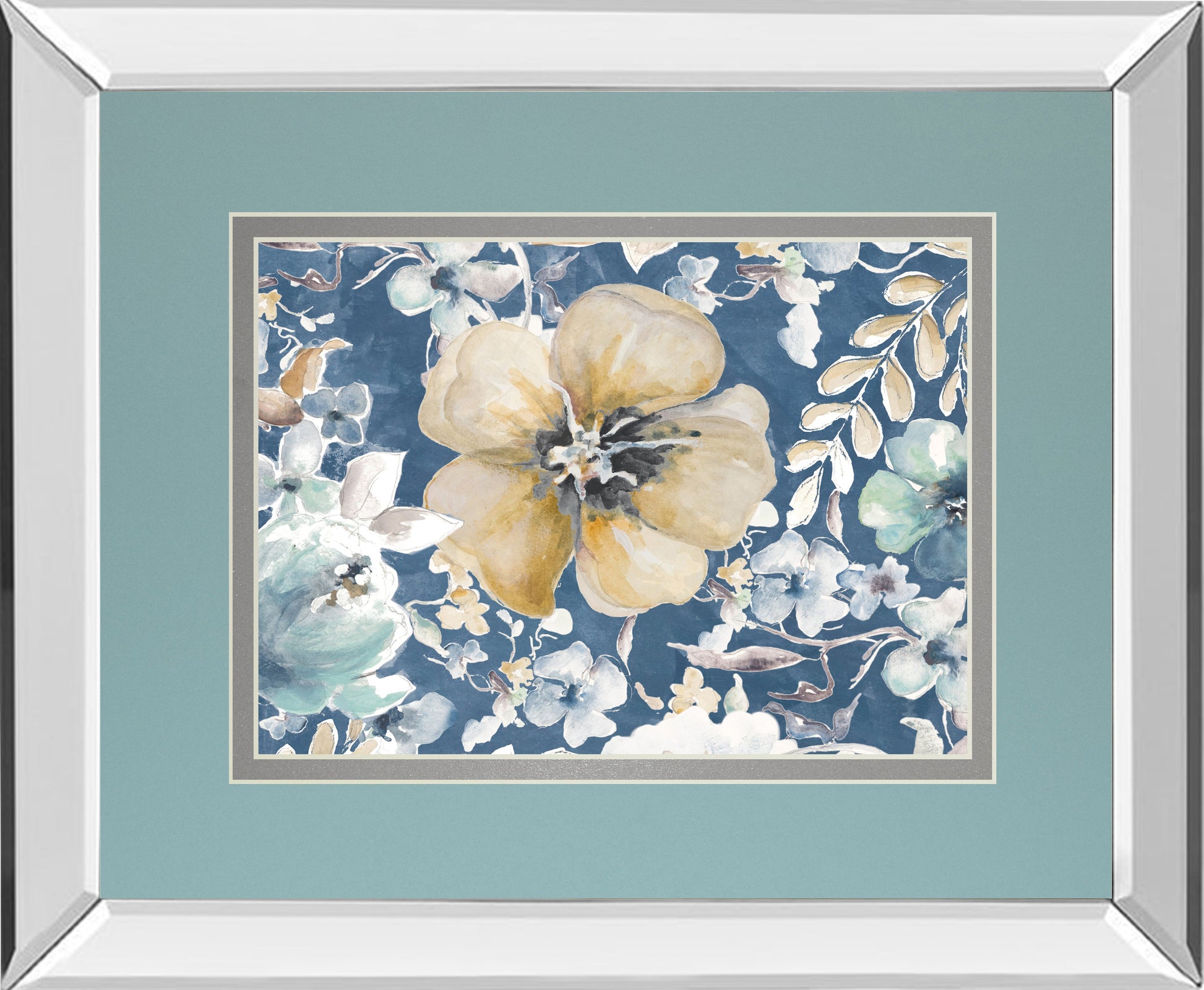 Mirrored Frame Indigo Beautiful I BY PatriciaPinto