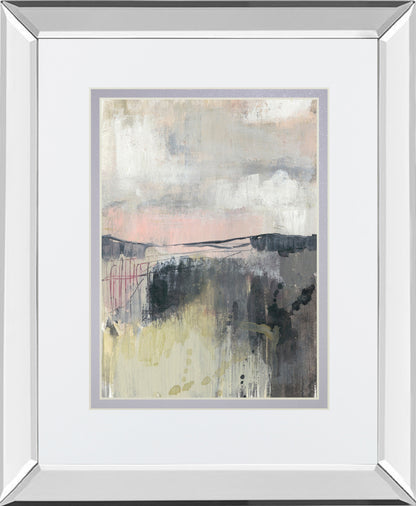 Mirrored Frame Blush Horizon I BY Jennifer Goldberger