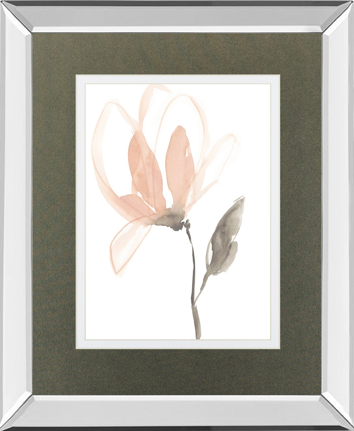 Mirrored Frame Blush Petals I BY Jennifer Goldberger