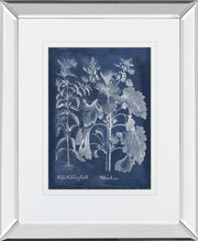 Mirrored Frame Besler Leaves in Indigo I BY Vision Studio
