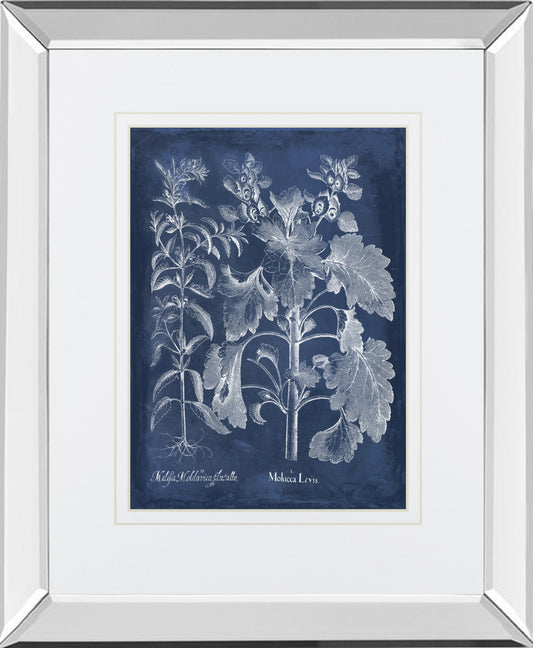 Mirrored Frame Besler Leaves in Indigo I BY Vision Studio