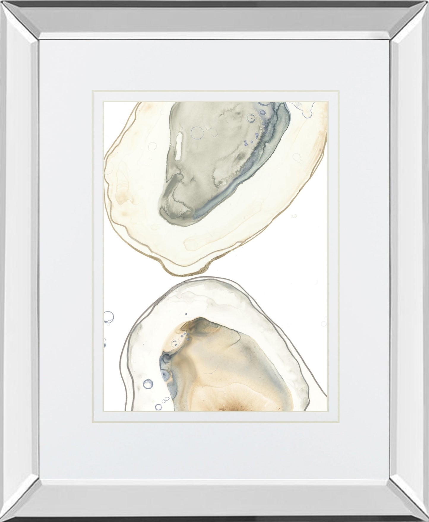 Mirrored Frame Ocean Oysters II BY June Erica Vess