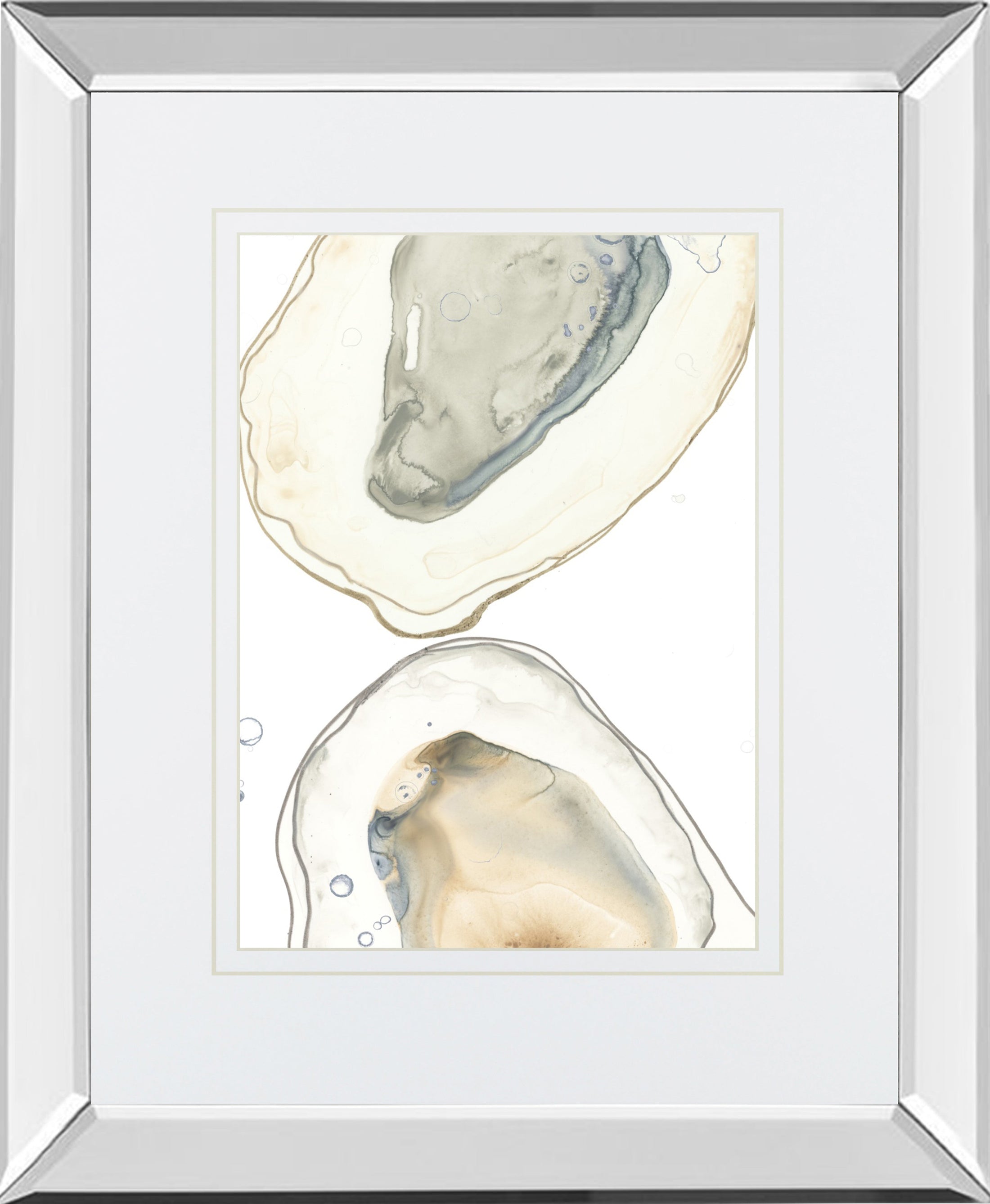 Mirrored Frame Ocean Oysters II BY June Erica Vess