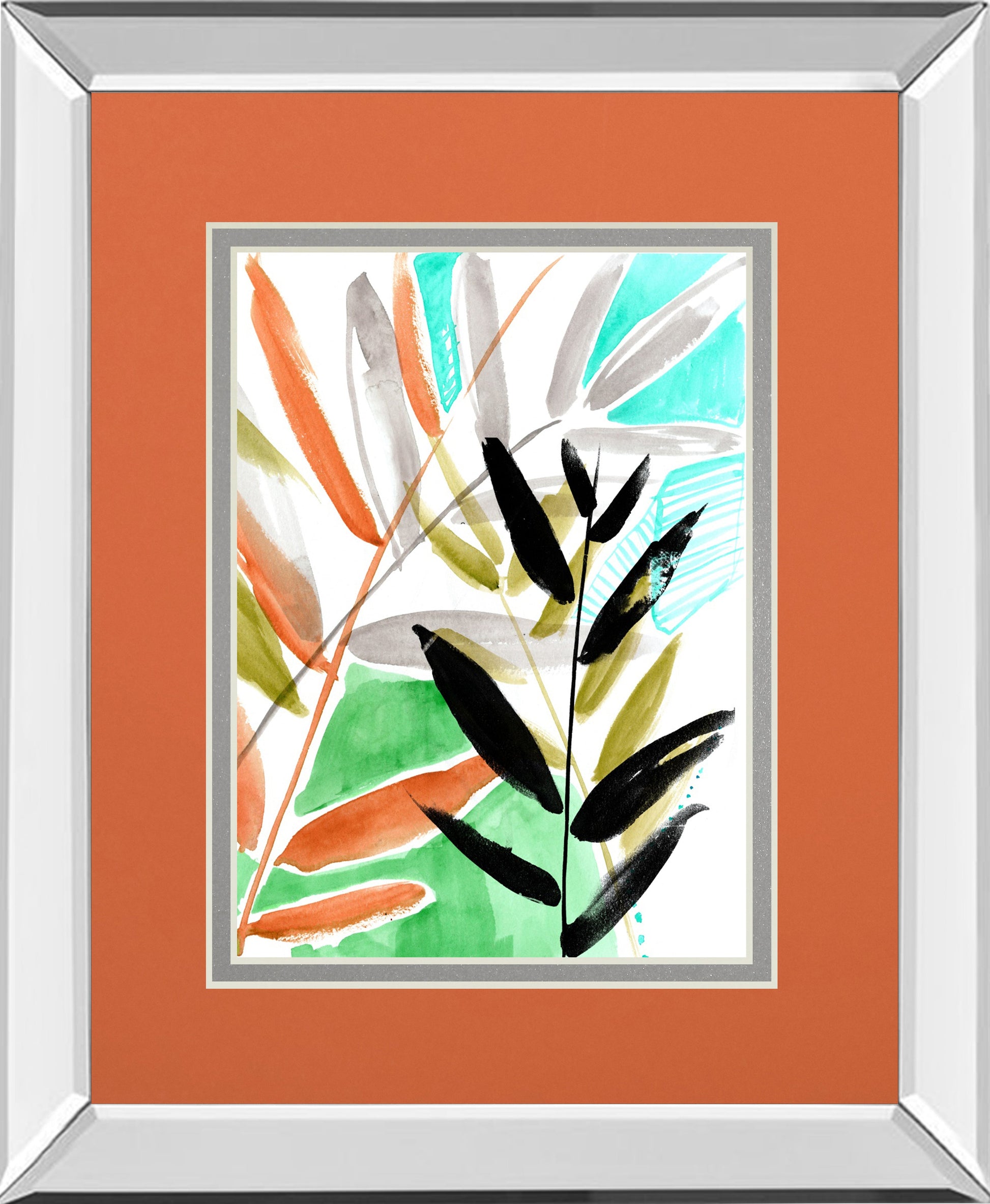 Mirrored Frame Vivid Fronds I BY Jennifer Goldberger