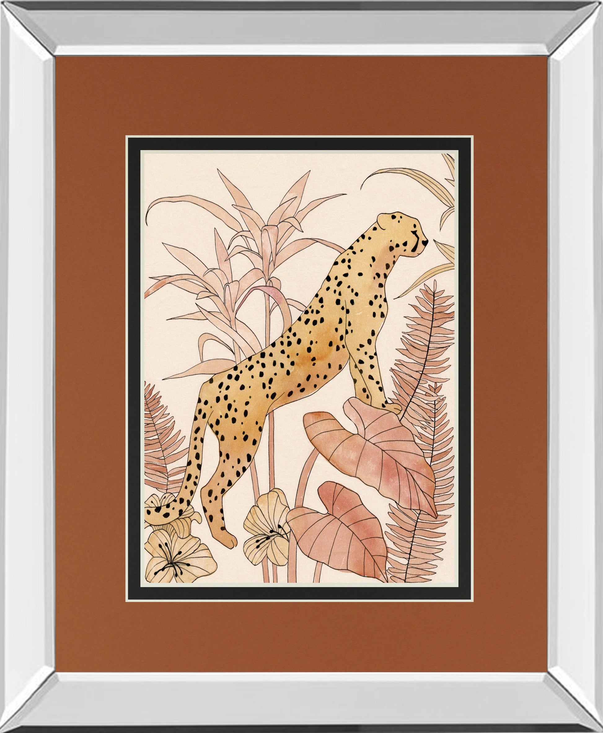 Mirrored Frame Blush Cheetah II BY Annie Warren